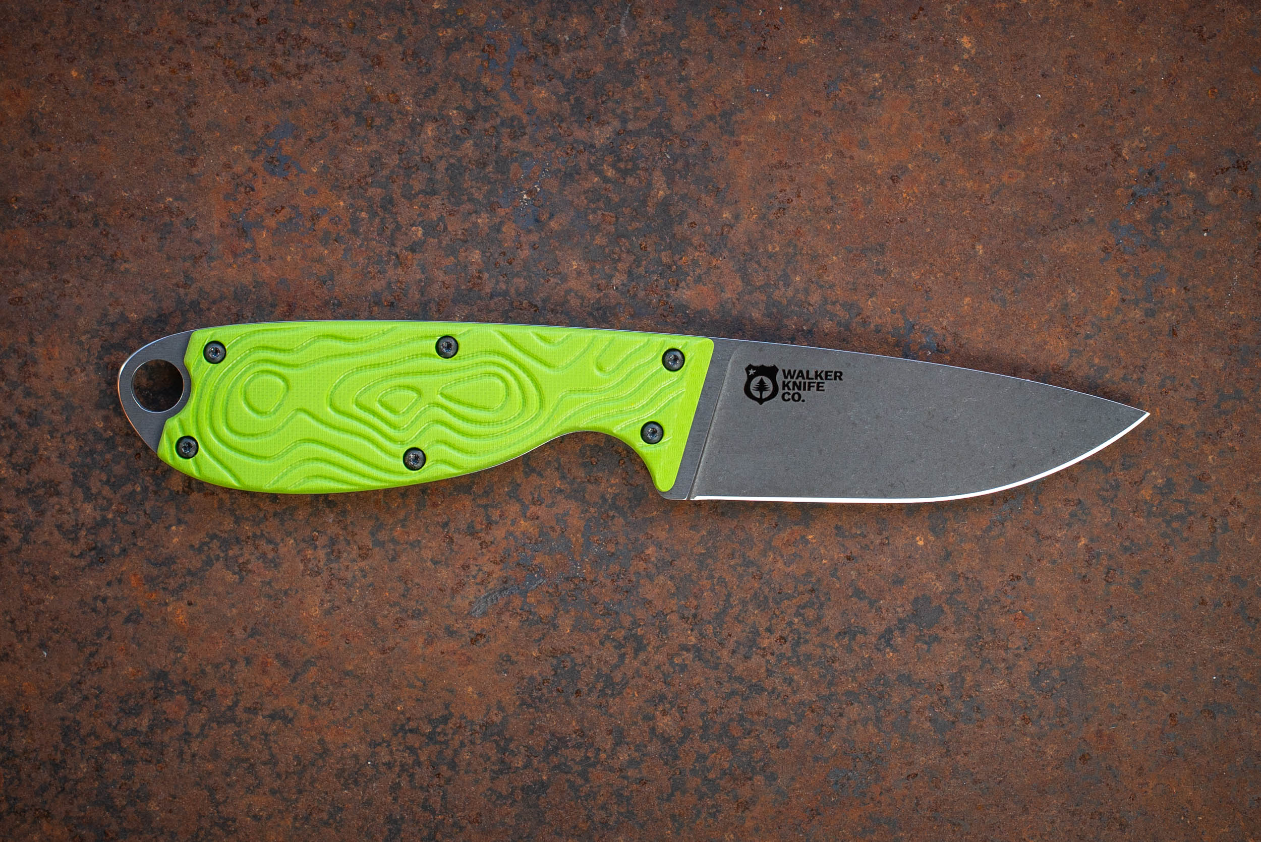 The Tripper River Knife – Drop Point, Straight Edge, Toxic Green G10