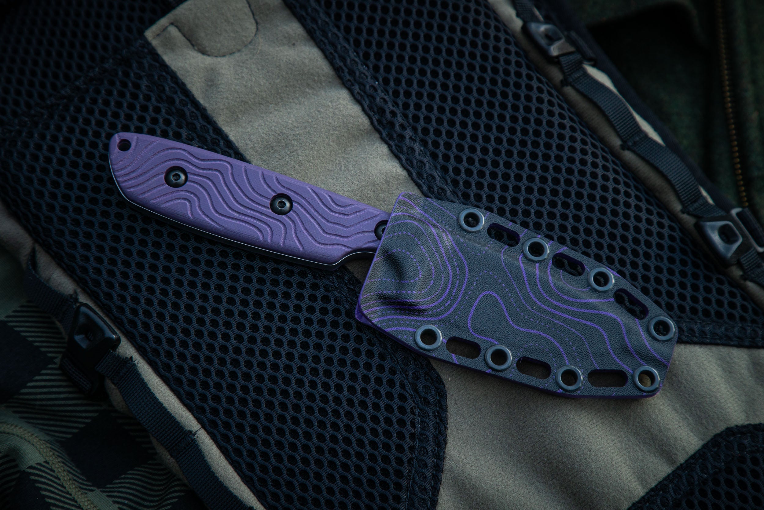 The Wayfinder - Purple w/ Purple Topo Kydex Sheath
