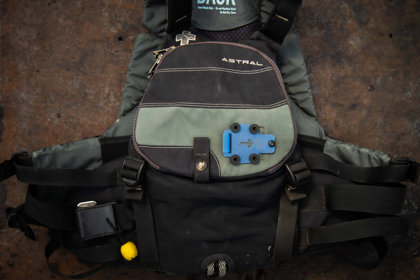 titanium clip for securing a river knife to a PFD or lifejacket