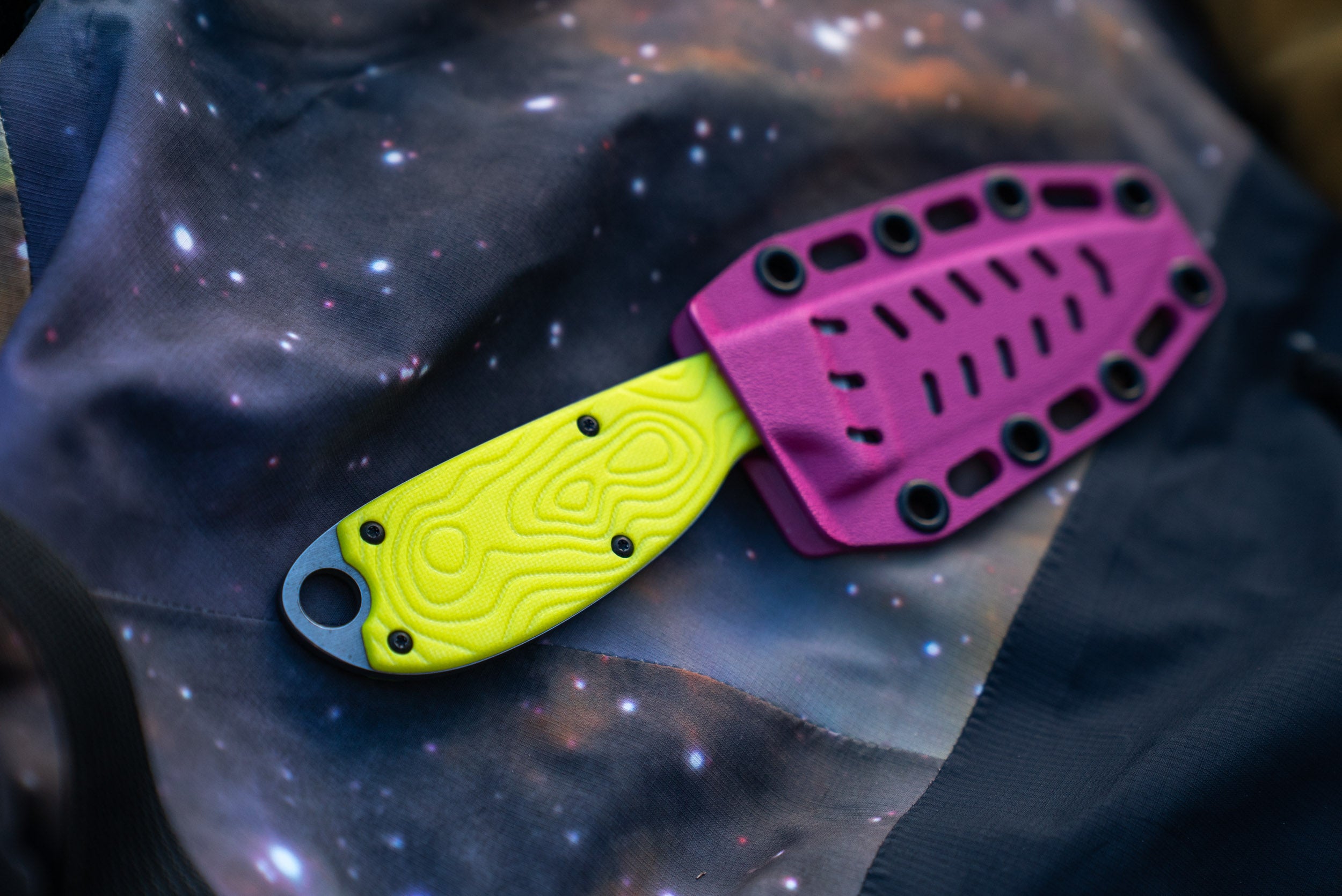 The Tripper River Knife – Drop Point, Straight Edge, Dayglow Yellow G10