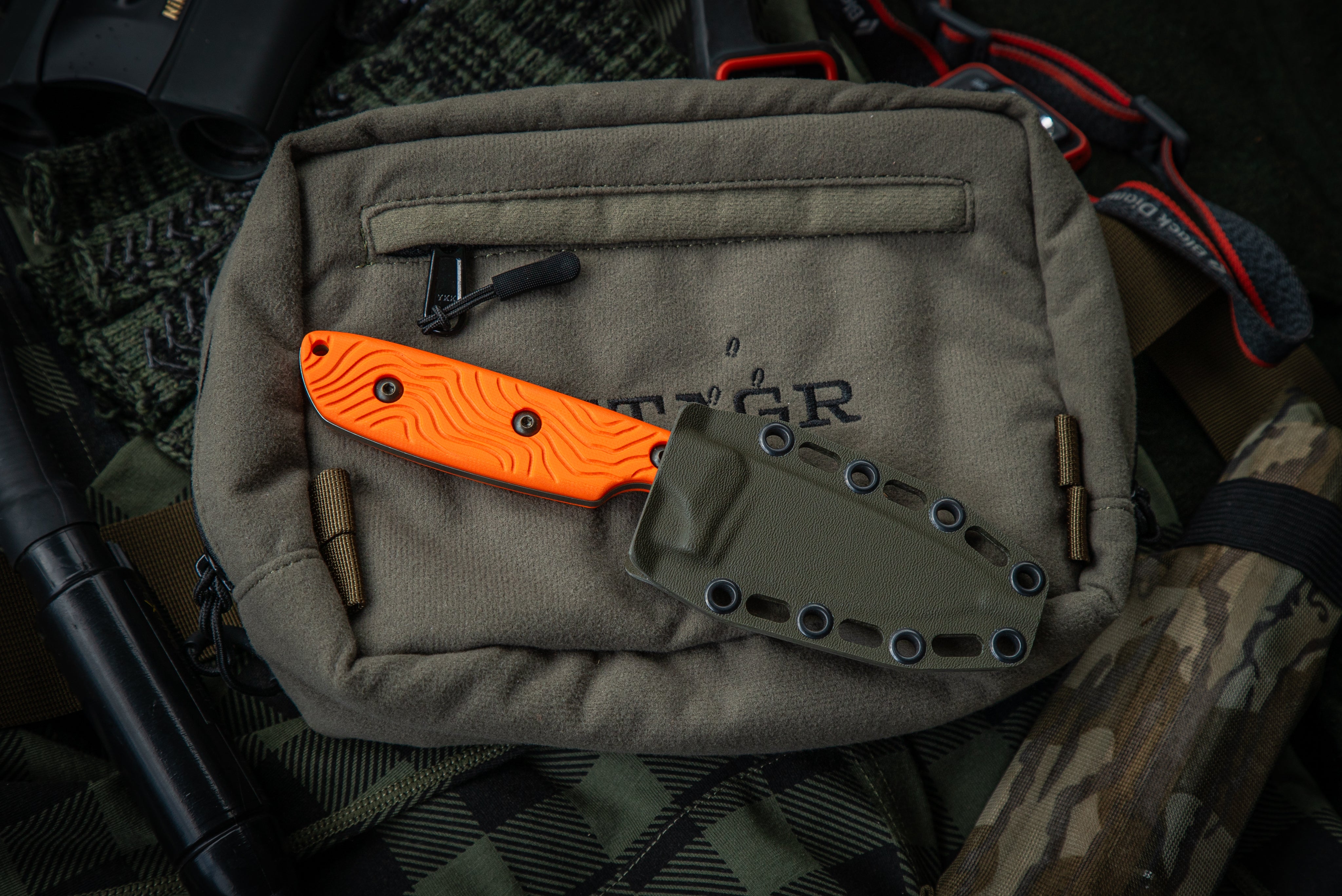 The Wayfinder - Hunter Orange w/ OD Green Kydex Sheath