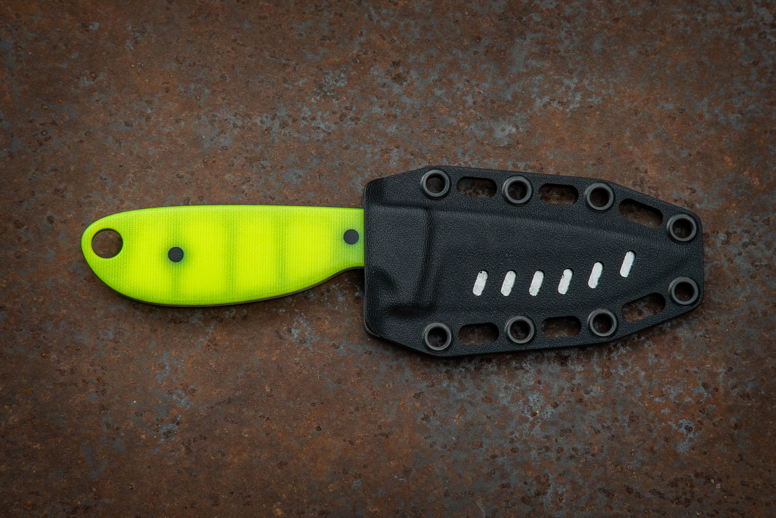 The Tripper River Knife – Drop Point, Straight Edge, Dayglow Yellow G10