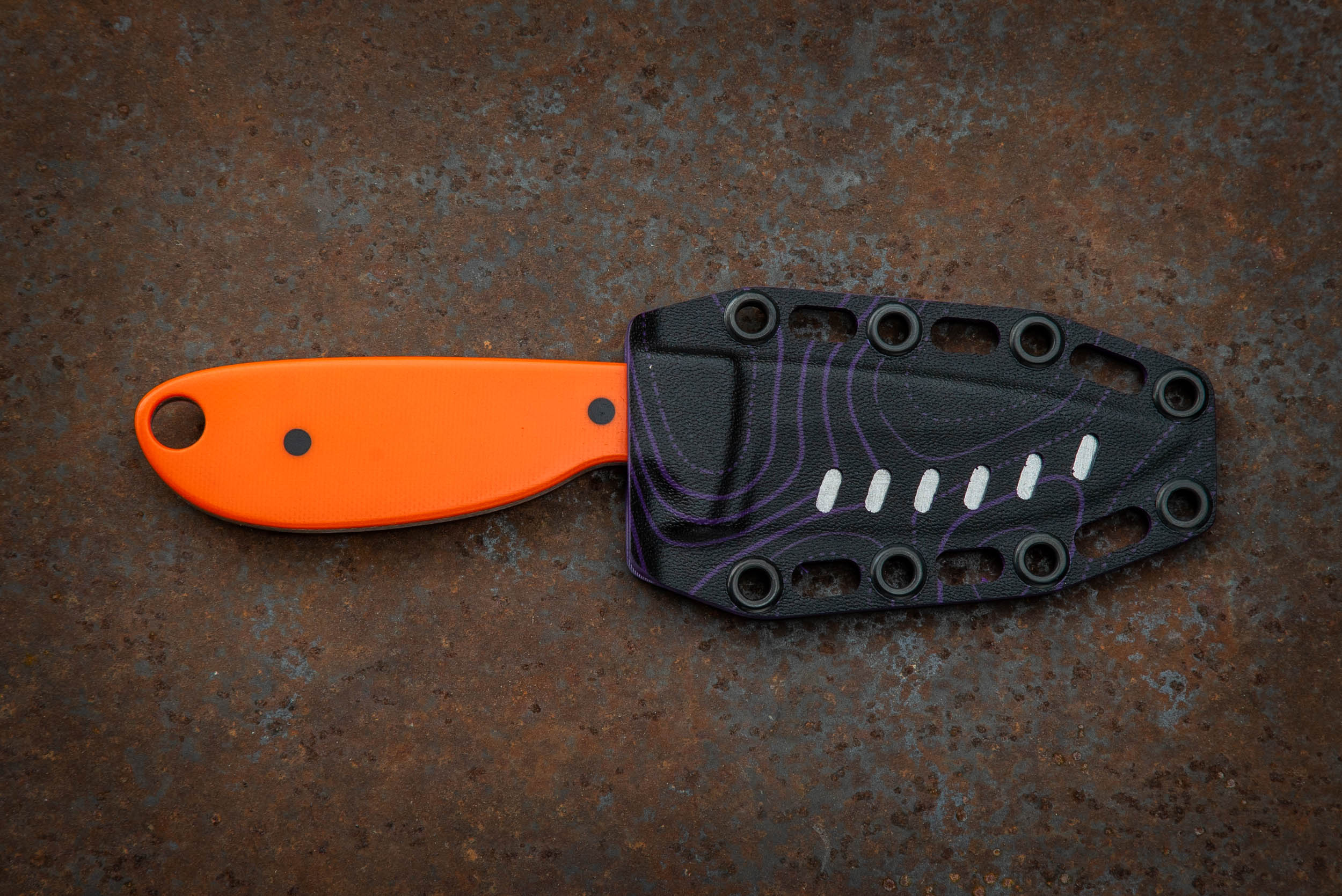 The Tripper River Knife – Drop Point, Straight Edge, Orange G10