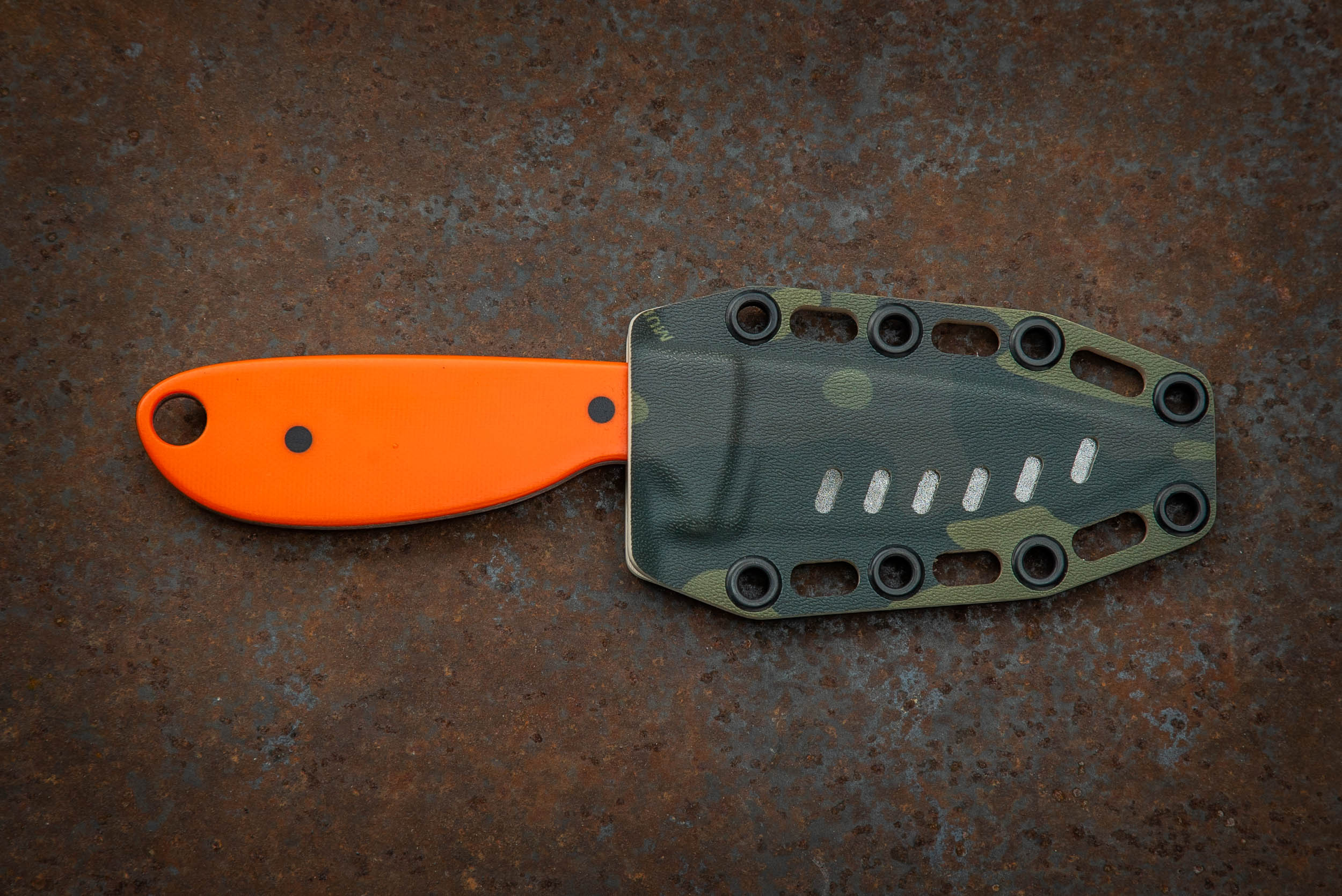 The Tripper River Knife – Drop Point, Straight Edge, Orange G10