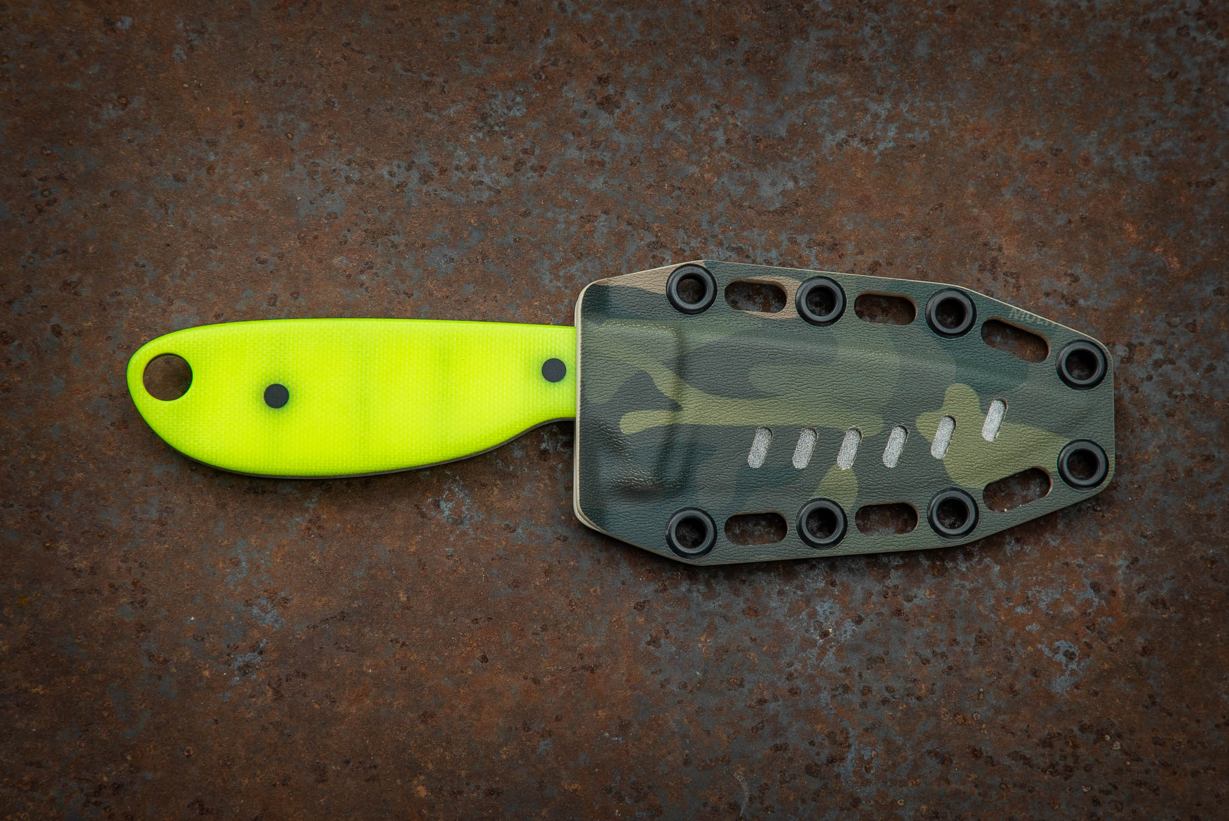 The Tripper River Knife – Drop Point, Straight Edge, Dayglow Yellow G10