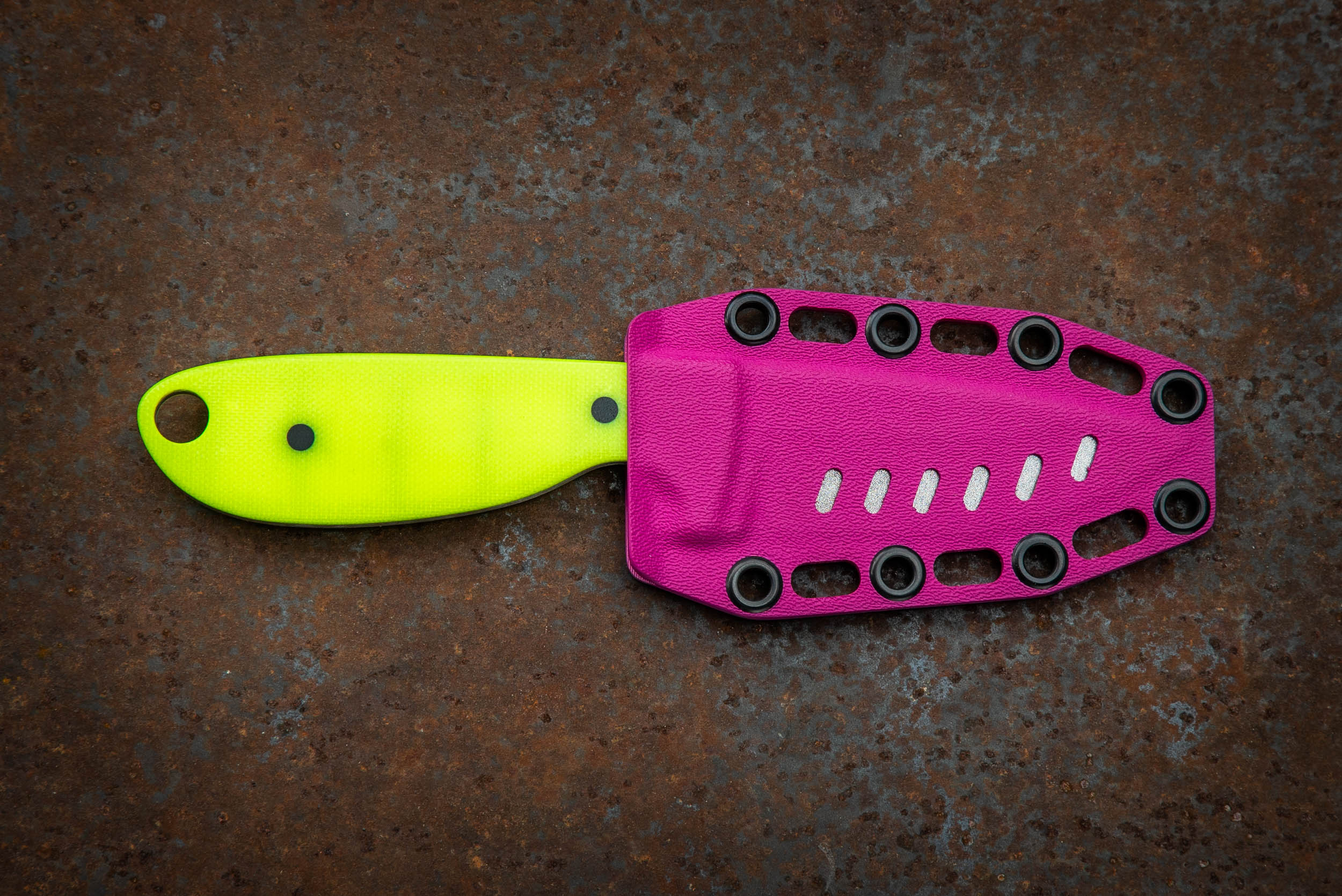 The Tripper River Knife – Drop Point, Straight Edge, Dayglow Yellow G10