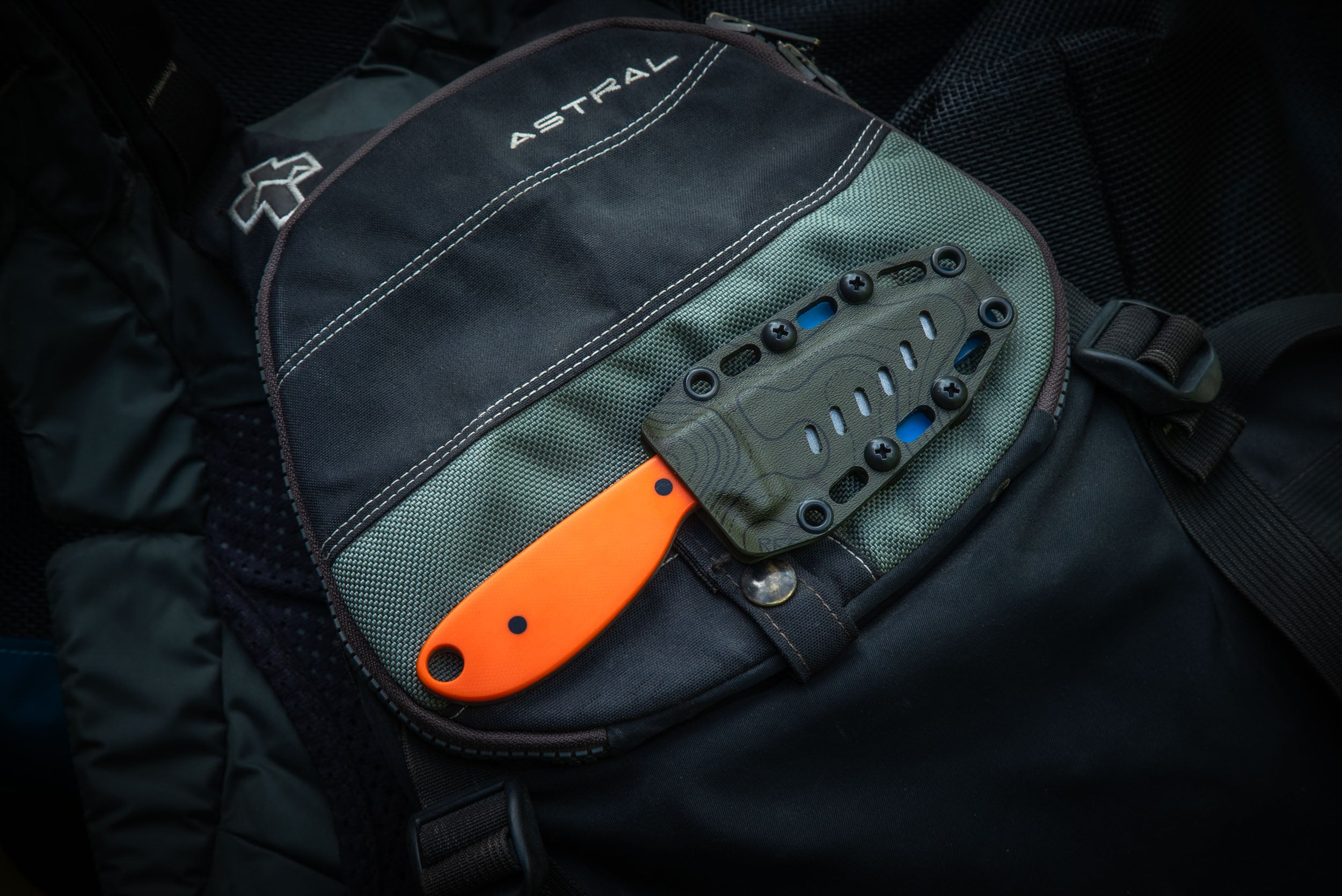 The Tripper River Knife – Drop Point, Straight Edge, Orange G10