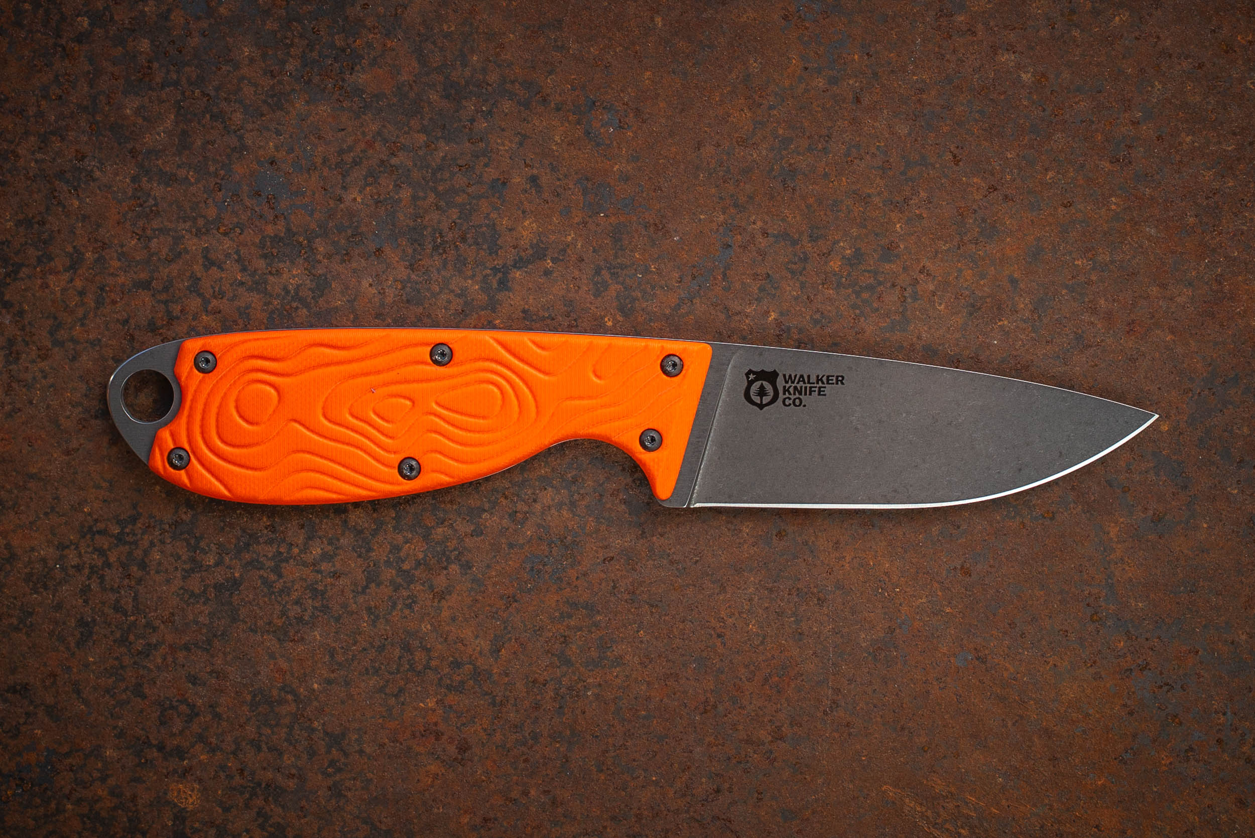 The Tripper River Knife – Drop Point, Straight Edge, Orange G10