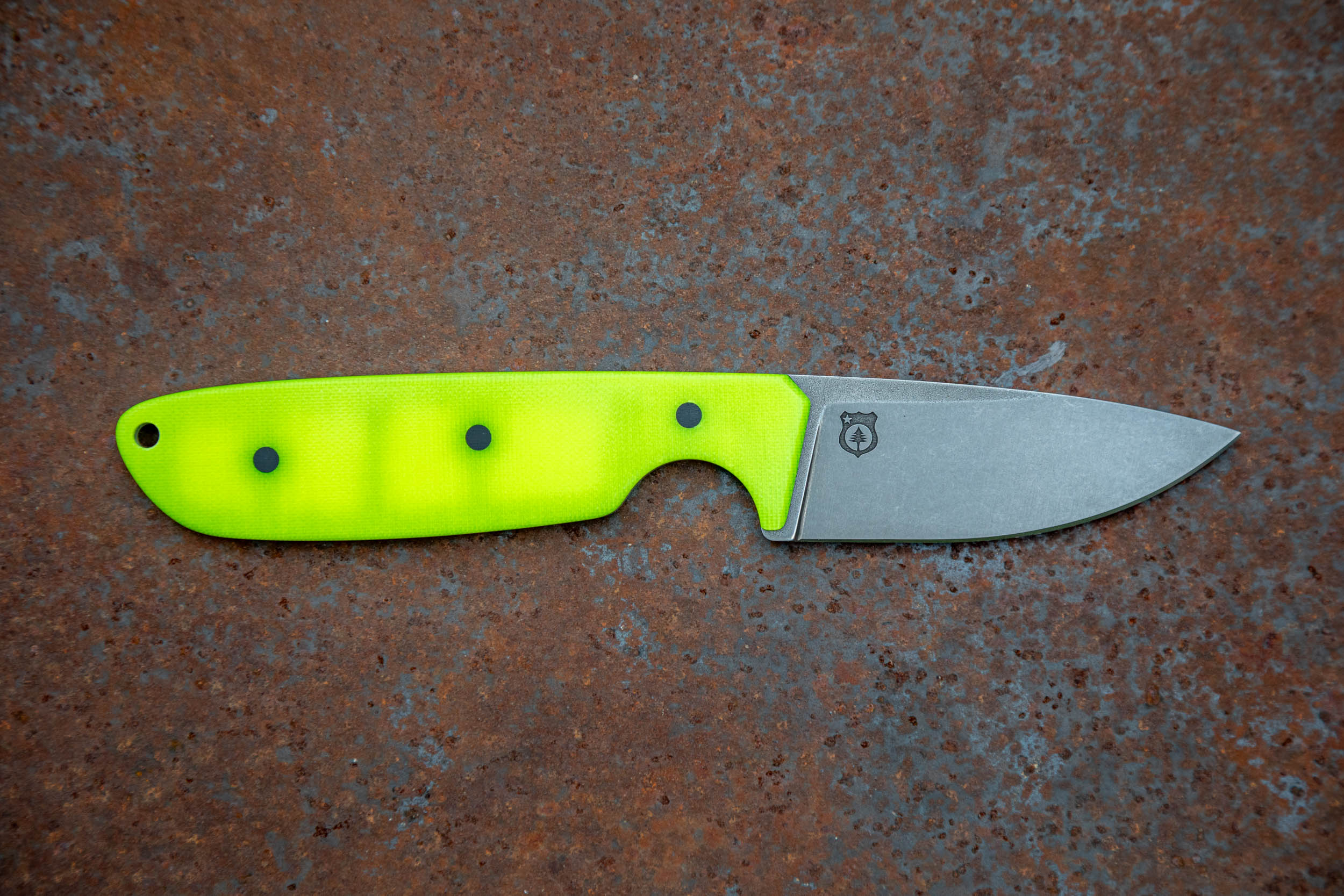 The Tracker - MagnaCut Edition - Dayglow Yellow w/ Black Kydex Sheath