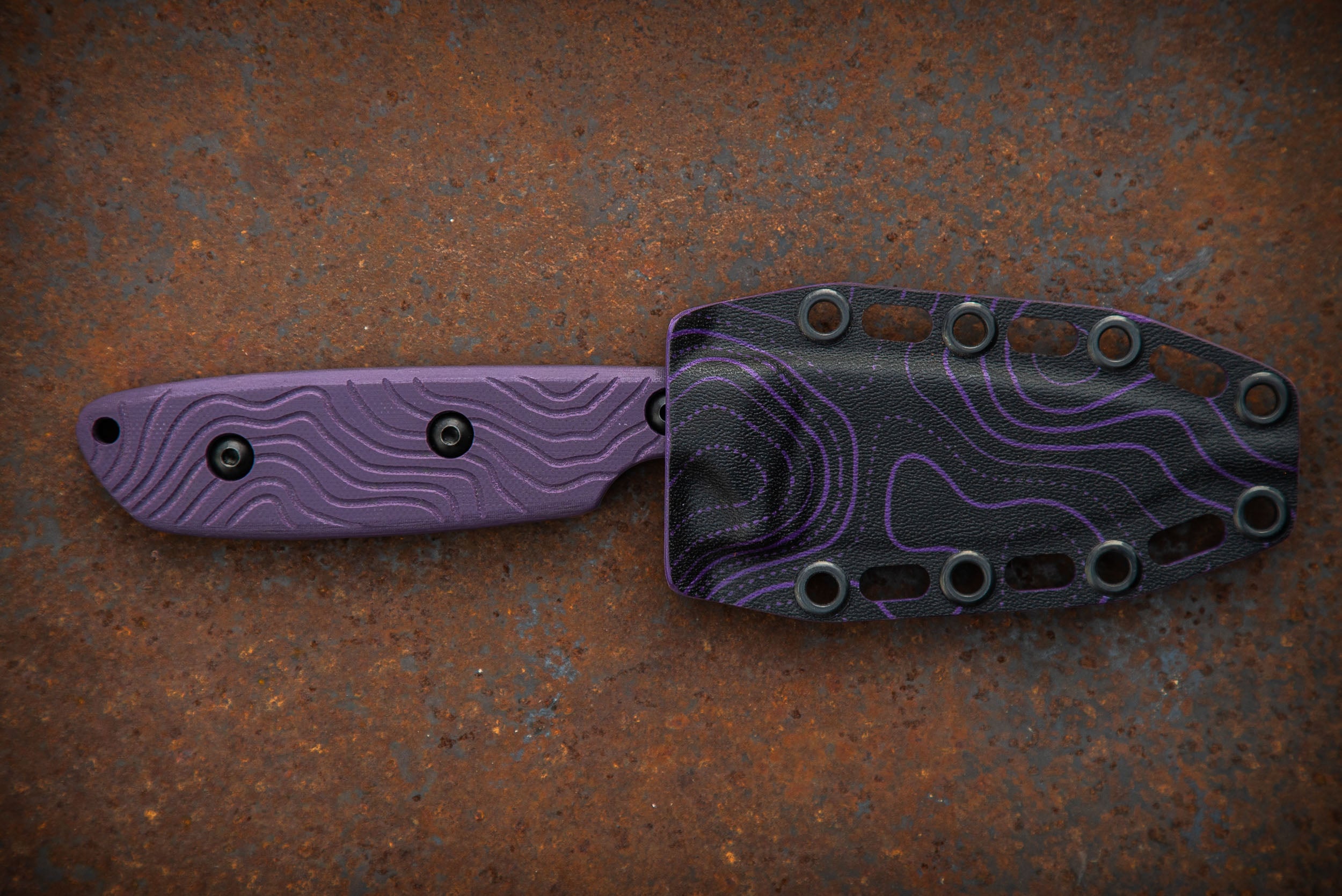 The Wayfinder - Purple w/ Purple Topo Kydex Sheath