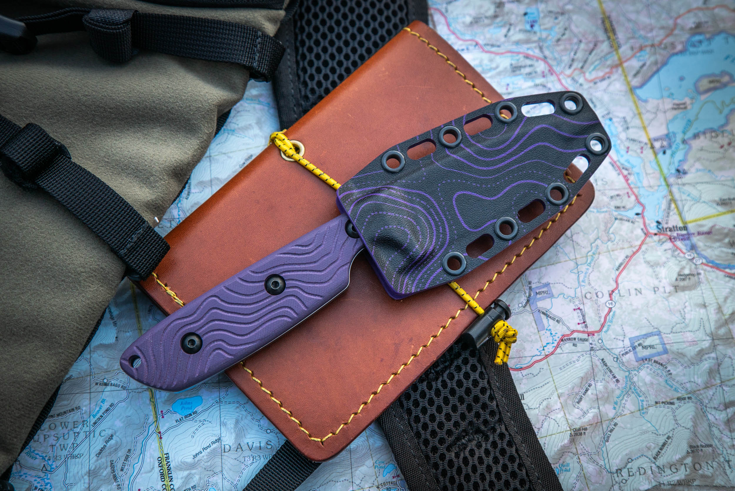 The Wayfinder - Purple w/ Purple Topo Kydex Sheath