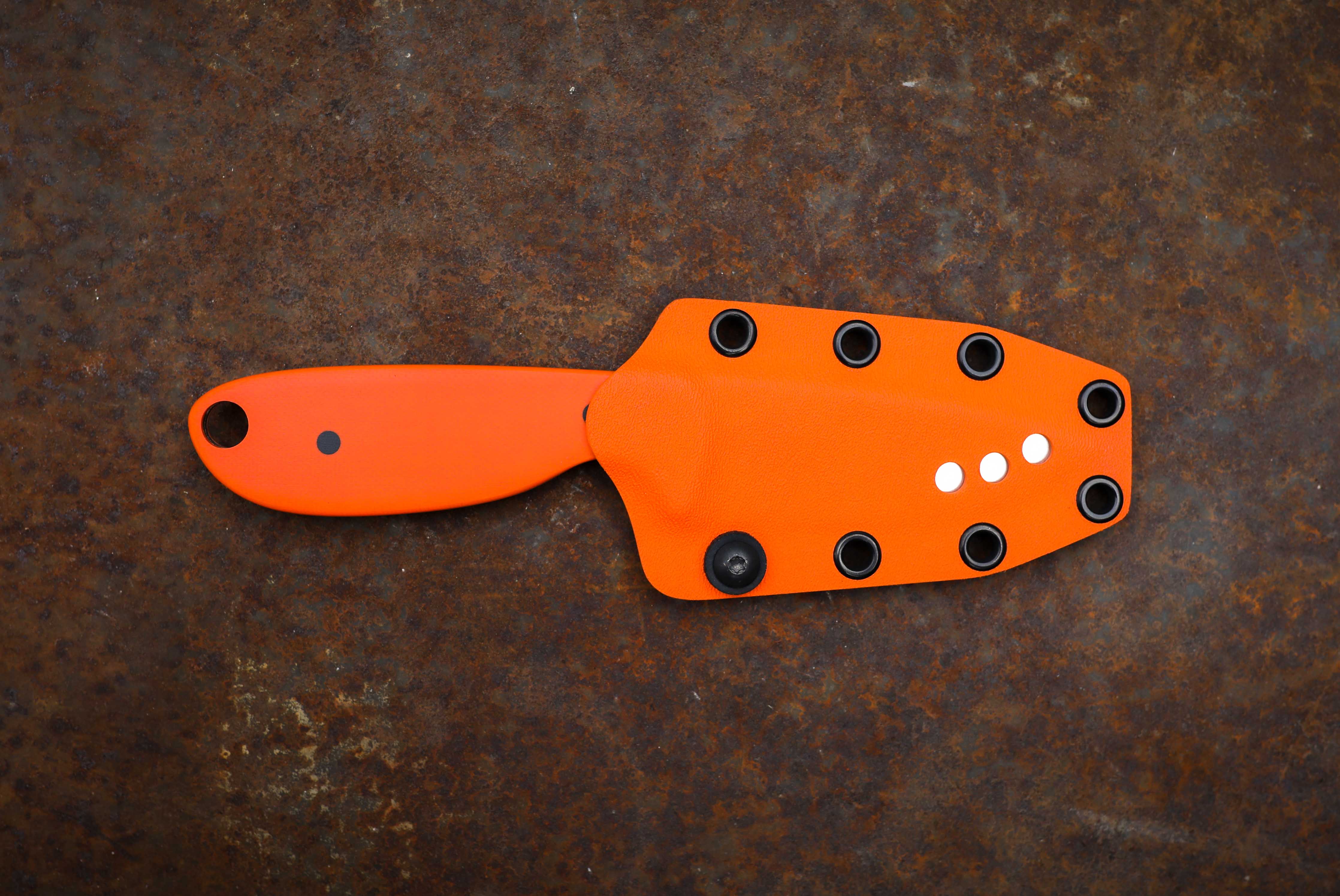 River Knife / Safety Orange with Orange Kydex Sheath